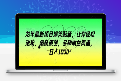 龙年最新项目爆笑配音，让你轻松涨粉，条条原创，多种收益渠道，日入1000+【揭秘】|极客创益资源网