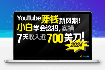 2024 YouTube赚钱新风潮！小白学会这招，7天收入近7百美金！|极客创益资源网