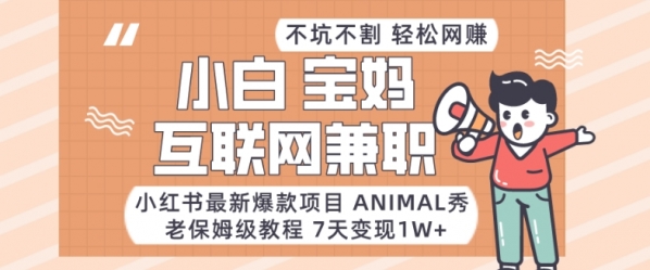 小红书最新爆款项目Animal秀，老保姆级教程，7天变现1w+【揭秘】|极客创益资源网