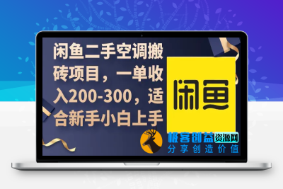 闲鱼二手空调搬砖项目，一单收入200-300，适合新手小白上手|极客创益资源网