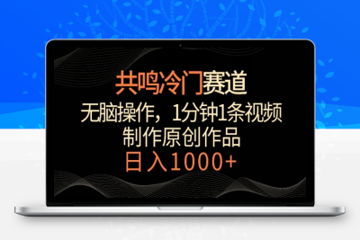 共鸣冷门赛道，无脑操作，一分钟一条视频，日入1000+【揭秘】|极客创益资源网