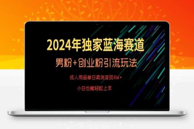 2024年独家蓝海赛道，成人用品单日卖货变现4W+，男粉+创业粉引流玩法，不愁搞不到流量【揭秘】|极客创益资源网