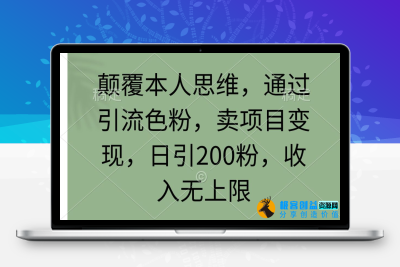 通过色粉引流_实现项目变现_每天吸引200粉丝_收入无上限|极客创益资源网