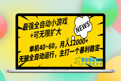 2024最新全网独家小游戏全自动，单机40~60,稳定躺赚，小白都能月入过万|极客创益资源网