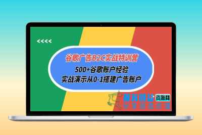 谷歌广告B2C实战特训营，500+谷歌账户经验，实战演示从0-1搭建广告账户|极客创益资源网