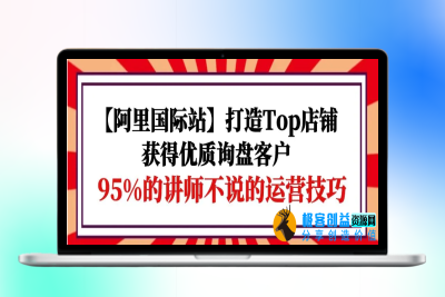 【阿里国际站】打造Top店铺-获得优质询盘客户，95%的讲师不说的运营技巧|极客创益资源网