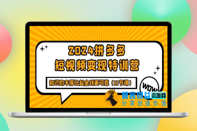 2024拼多多短视频变现特训营，知识的丰厚比起金钱更可靠（11节课）|极客创益资源网