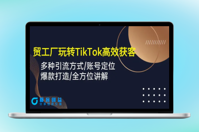 外贸工厂玩转TikTok高效获客，多种引流方式/账号定位/爆款打造/全方位讲解|极客创益资源网