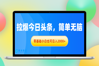 零基础也能日赚2000+_今日头条收益攻略|极客创益资源网