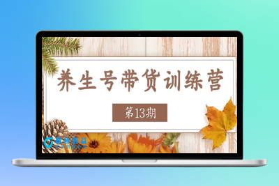 养生号-带货训练营【第13期】收益更稳定的玩法，让你带货收益爆炸|极客创益资源网