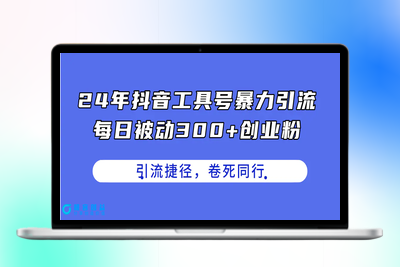 24年抖音工具号暴力引流，每日被动300+创业粉，创业粉捷径，卷死同行|极客创益资源网